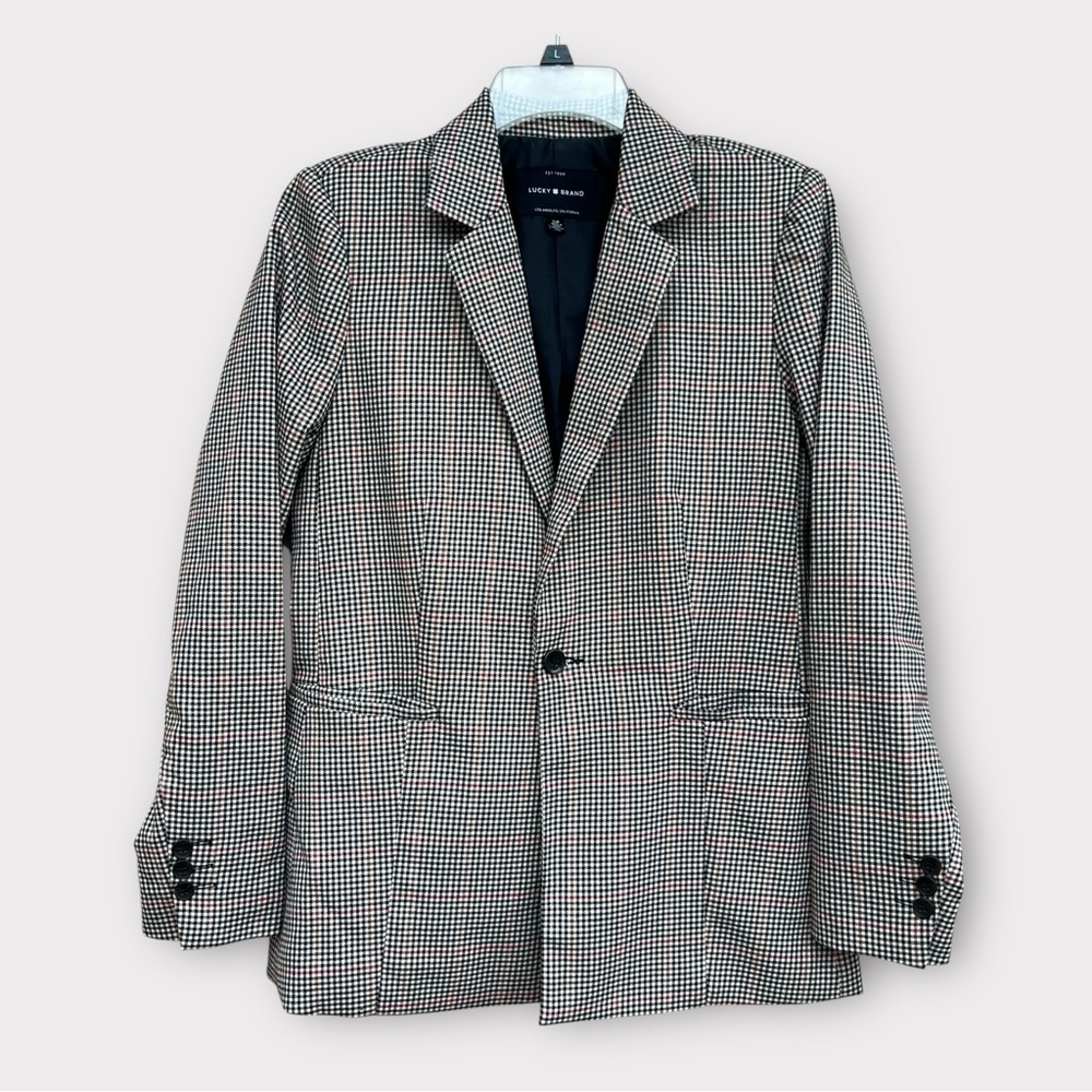 Lucky Brand check polyester machine wash blazer